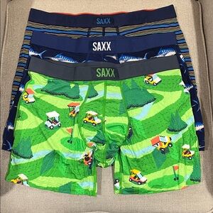 NEW! SAXX VIBE BOXER BRIEF MEN’S UNDERWEAR 3-PACK ASSORTED COLORS SZ - LARGE